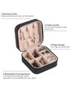 YouBella Jewellery Organiser PU Leather Zipper Portable Storage Box Case with Dividers Container for Rings, Earrings, Necklace Home Organizer, Pink (Black)